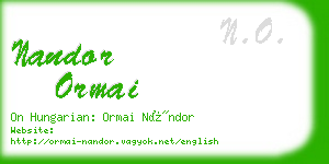 nandor ormai business card